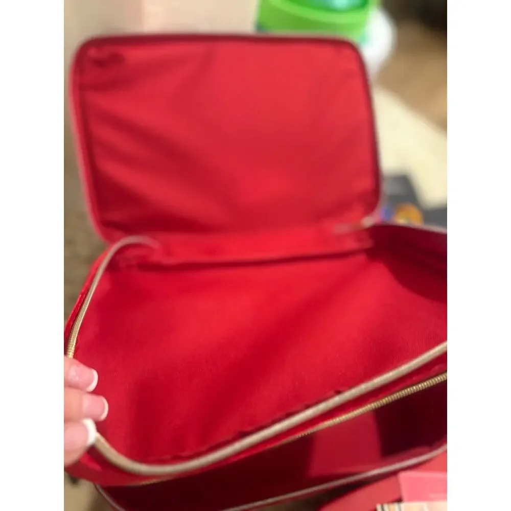 Estée Lauder Red Velvet Holiday Train Case – Limited Edition Bow Makeup Bag NEW